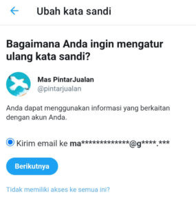 Cara mengetahui email twitter yang lupa