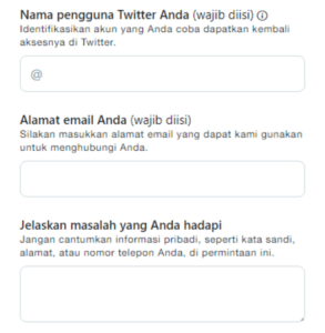 Cara mengetahui email twitter yang lupa