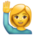 Woman raising hand