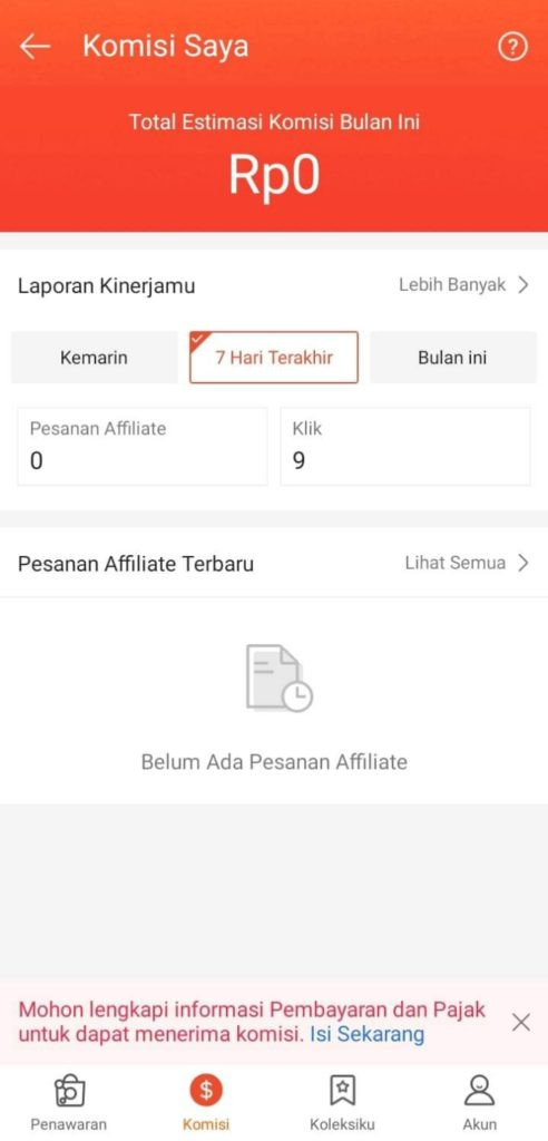 Berapa komisi ikut shopee affiliate