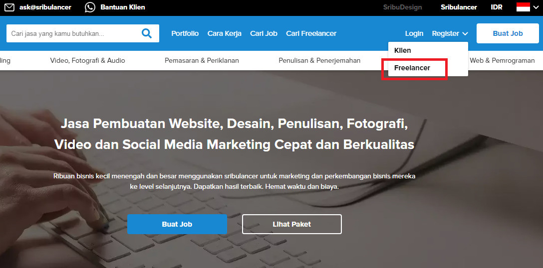 Website freelance untuk penerjemah online