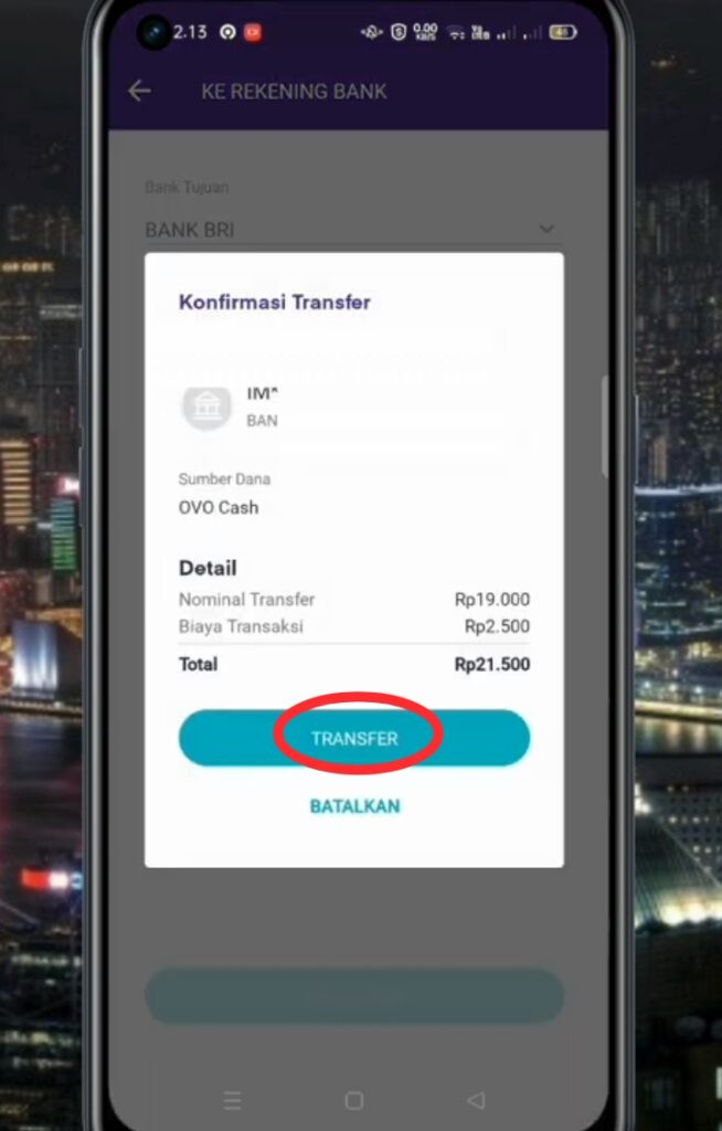 Cara transfer dari bank bri ke ovo