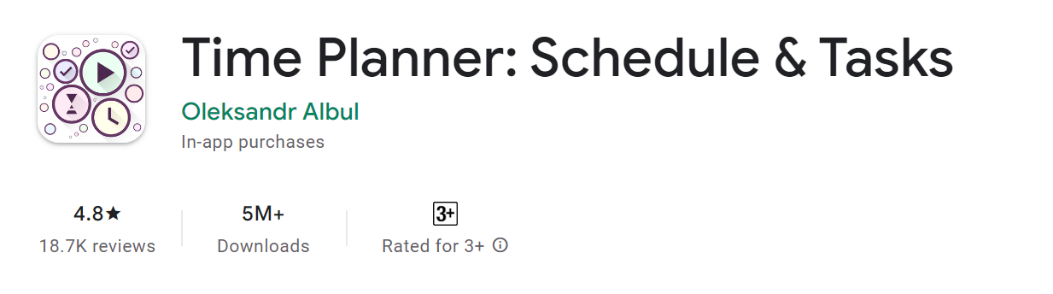 Aplikasi manajemen waktu - time planner