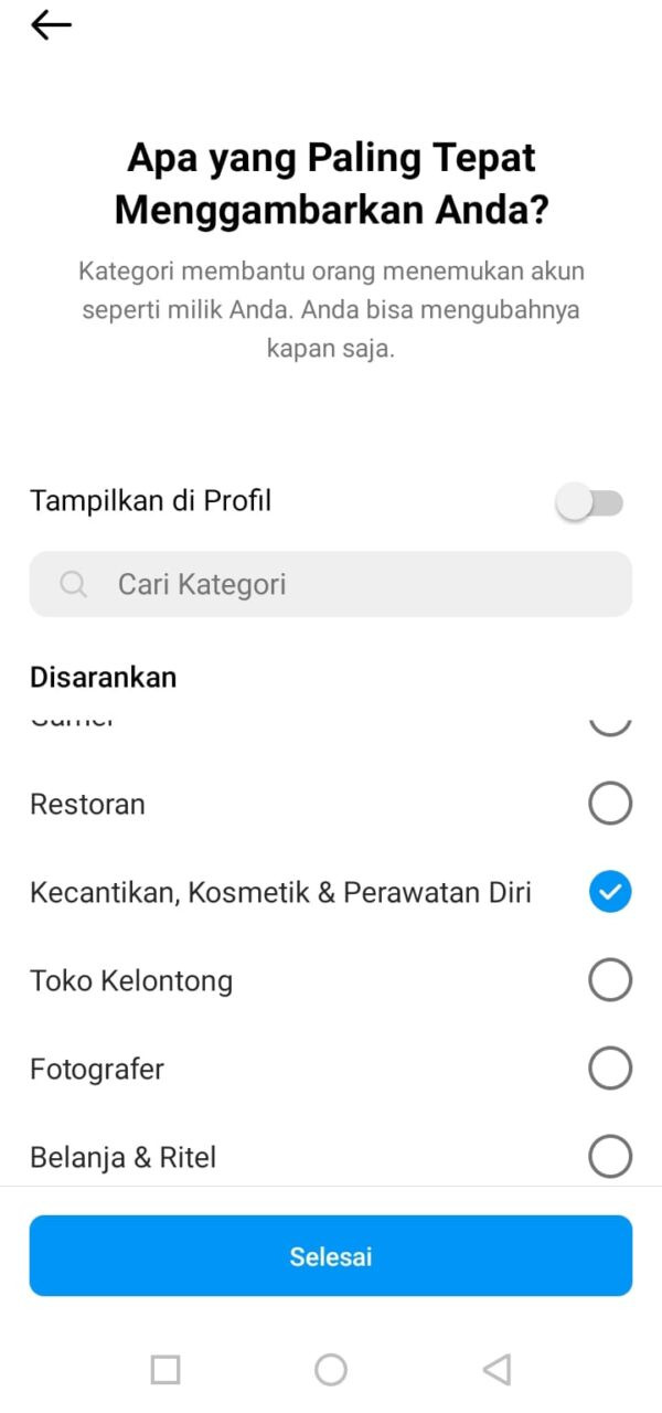 Cara membuat bio di ig akun bisnis