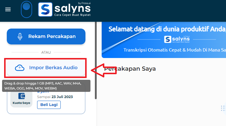 Contoh mendaftar salyns