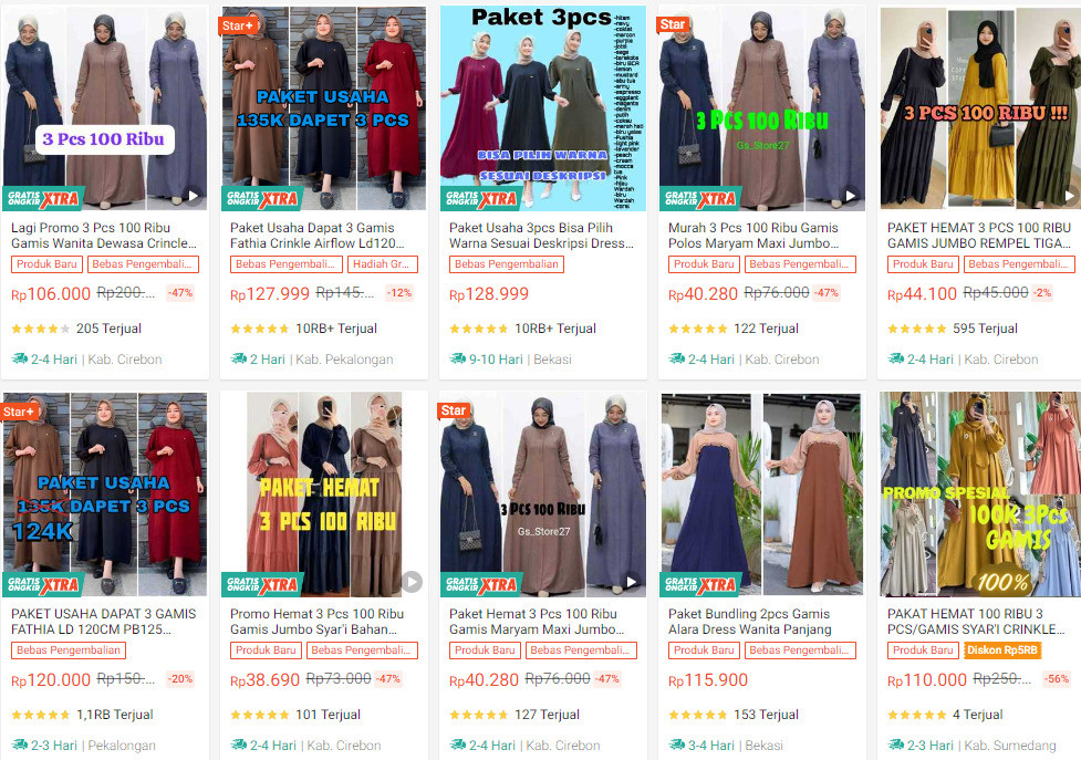 Modal bisnis gamis online