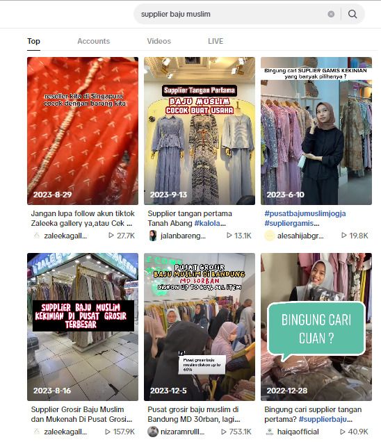Cara cari supplier pakaian muslim