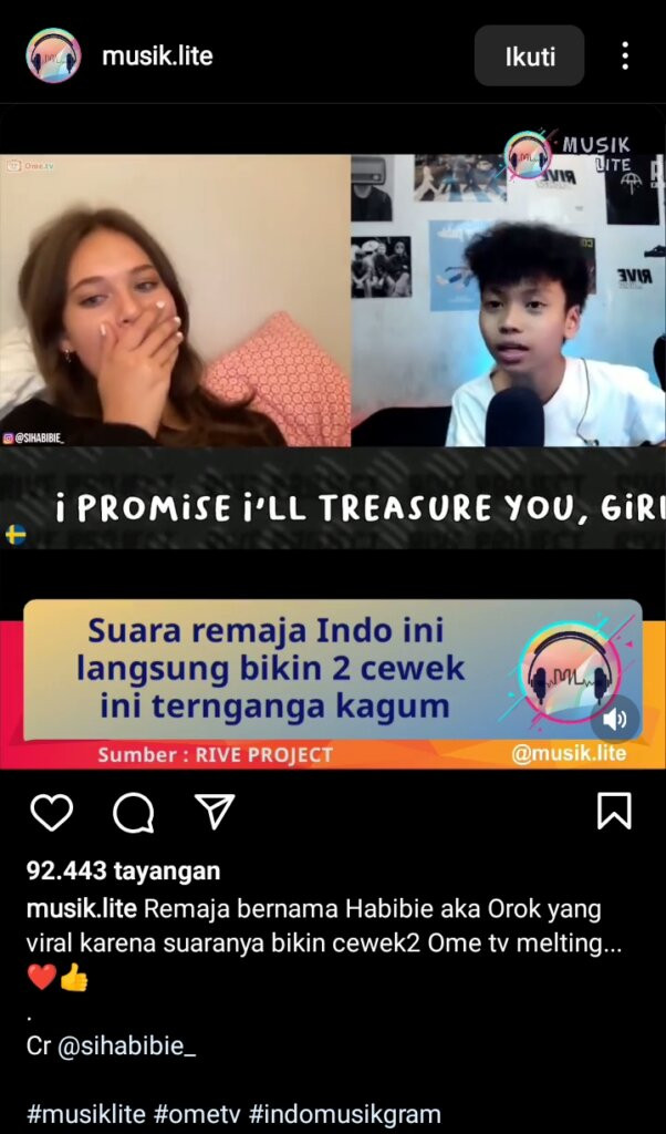 reupload konten ome tv ke instagram