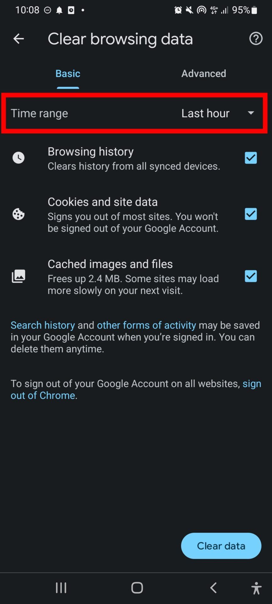 cara melihat dan menghapus riwayat pencarian google di android