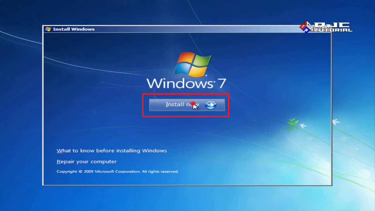 Cara instal windows 7