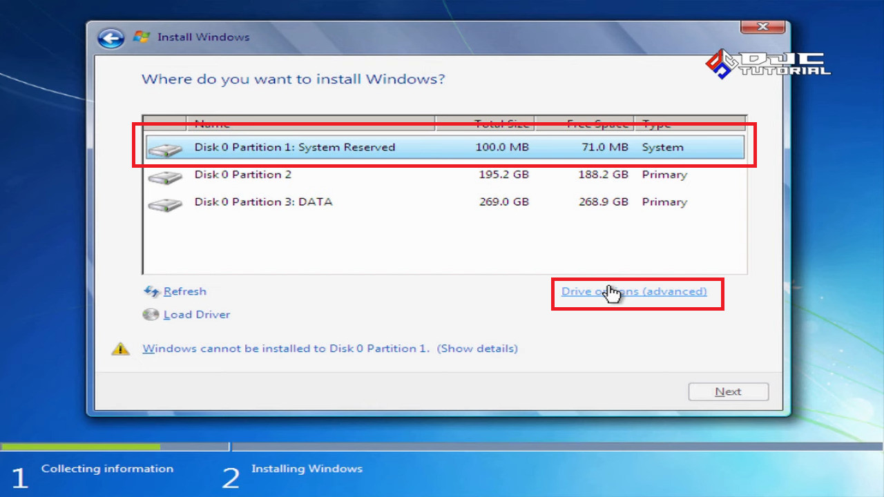 Cara instal windows 7