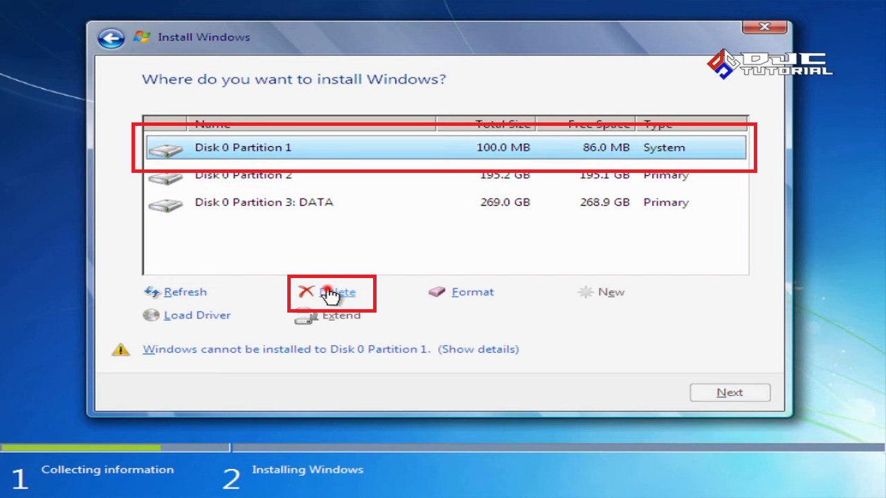 Cara instal windows 7