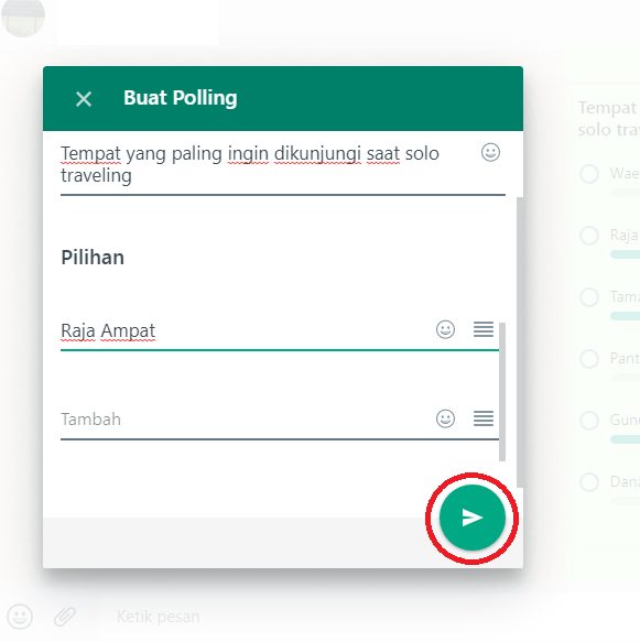 Cara buat kuis lewat polling whatsapp