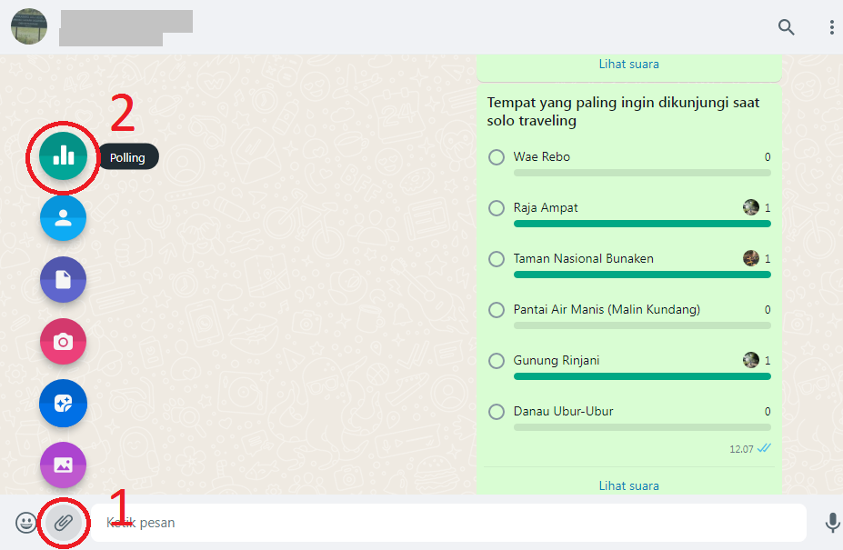 cara membuat polling whatsapp grup lewat web