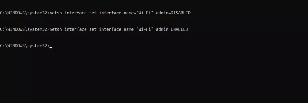command line disable wifi