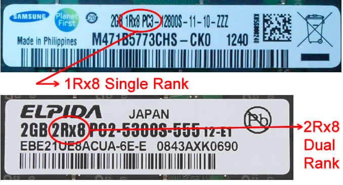 perbedaan dual rank ram - label sticker di ram 2