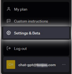 chatgpt web browser - settings beta