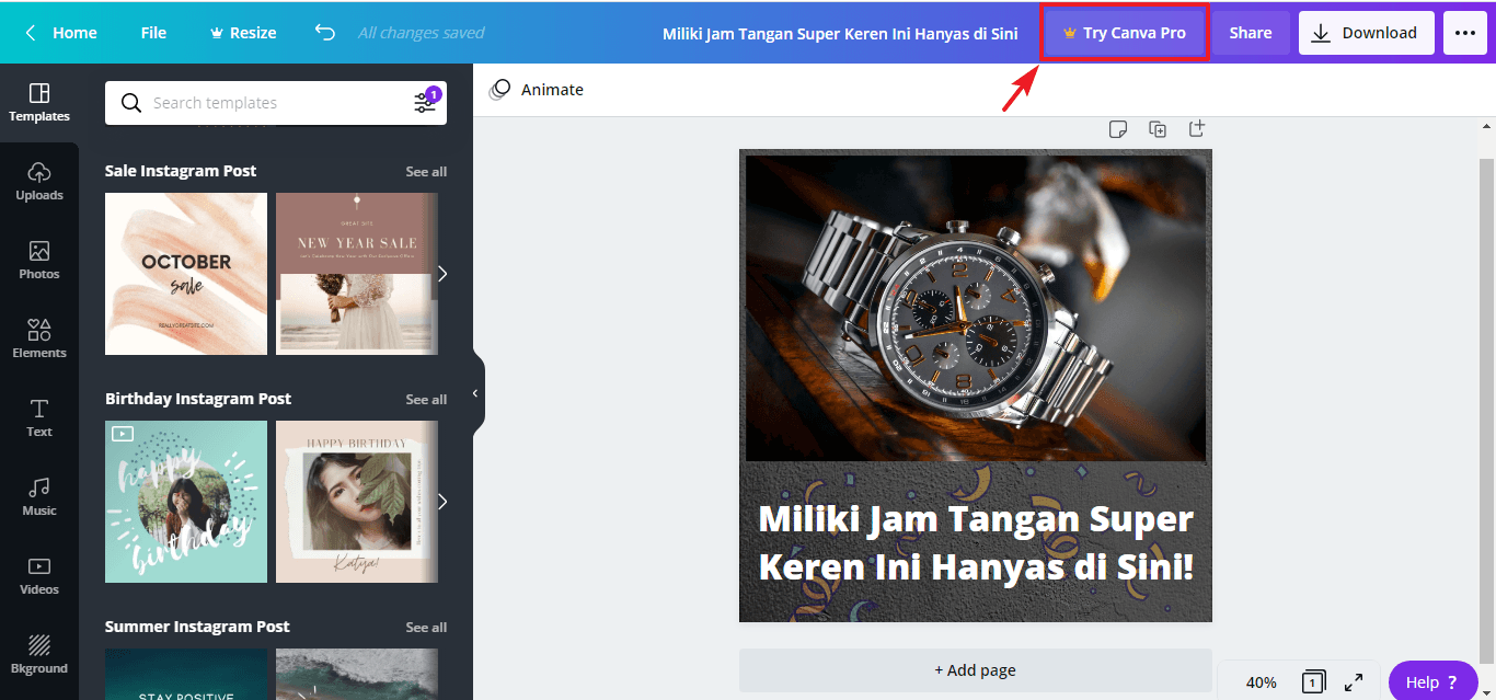 Cara menjadi canva pro