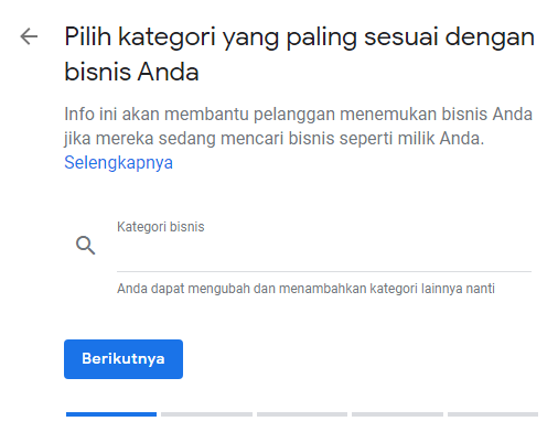 Masukkan kategori bisnis