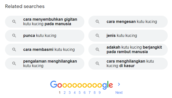 Riset long tail keyword menggunakan google related searches