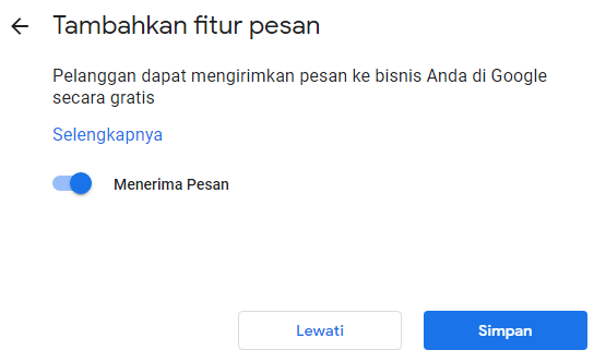 Tambahkan fitur pesan bisnis