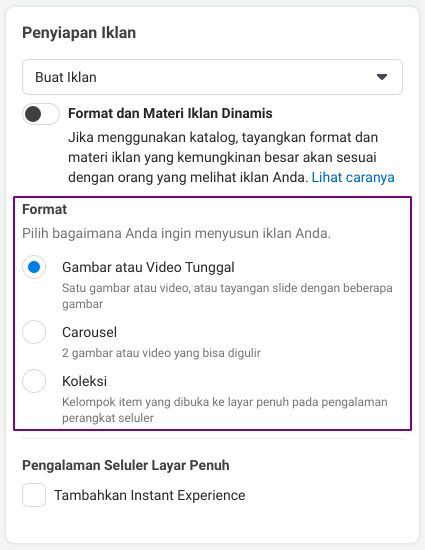 Cara beriklan di facebook ads penyiapan iklan