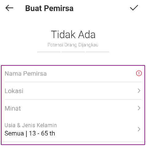 Menentukan target pemirsa secara manual