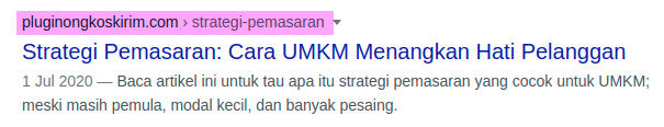 Url permaling dengan focus keyword