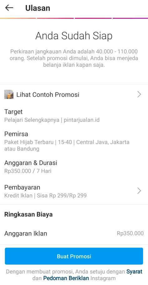 Ulasan iklan di instagram ads