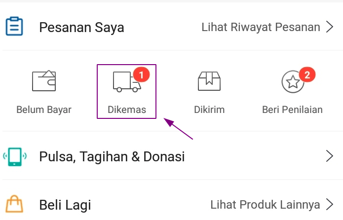 Pilih dikemas