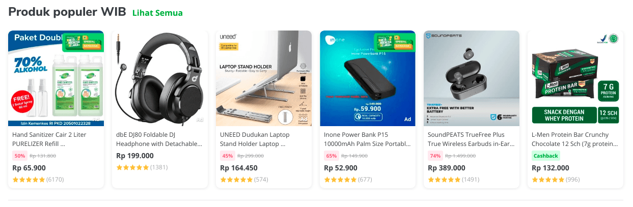 Produk populer wib