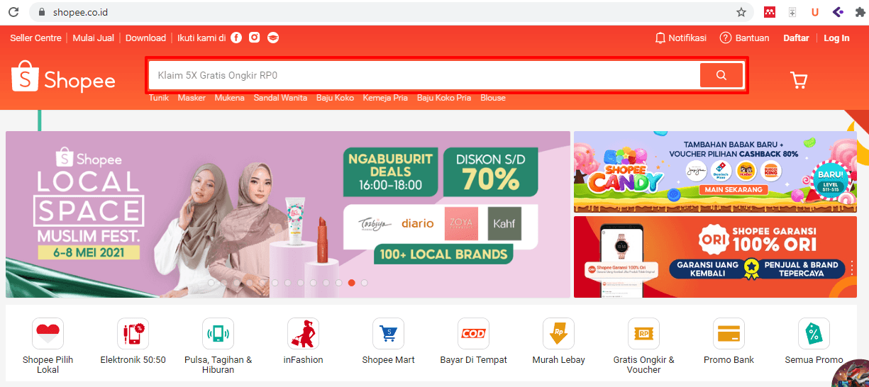 Cari produk yang sama di website shopee