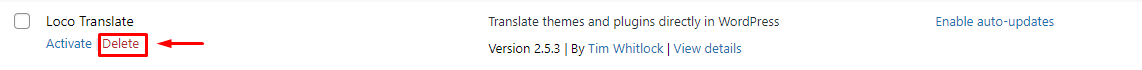 Plugin multibahasa terbaik untuk wordpress, langlah menonaktifkan plugin loco translate