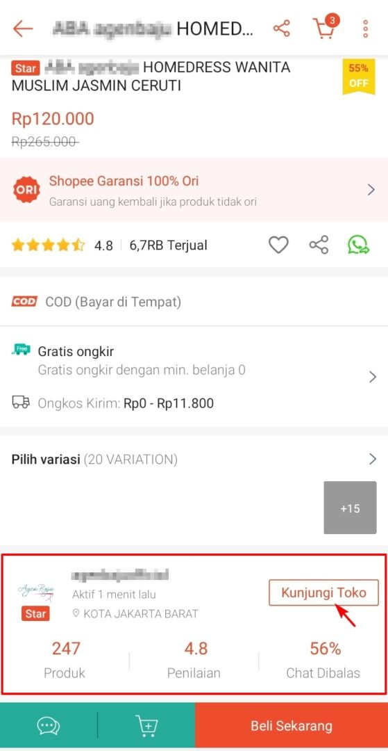 Tekan kunjungi toko shopee