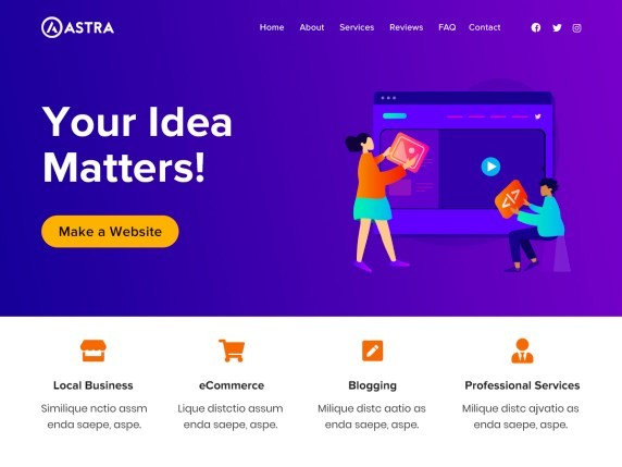 Tema wordpress terbaik dan seo friendly, tampilan tema wordpress gratis astra