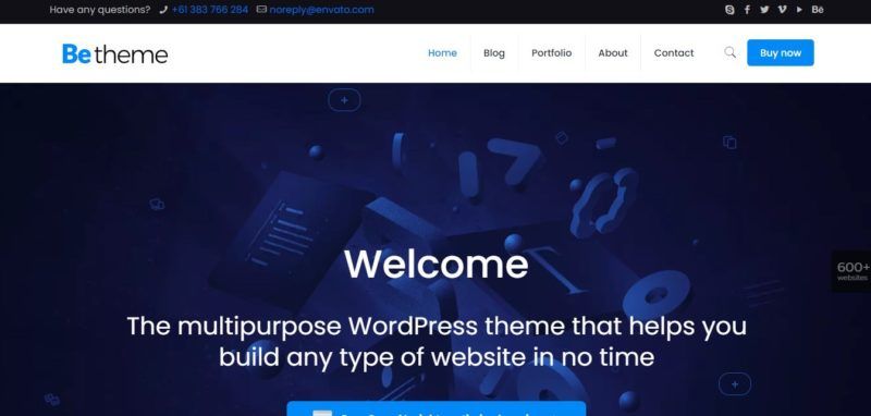 Tema wordpress terbaik dan seo friendly, tampilan tema wordpress premium betheme