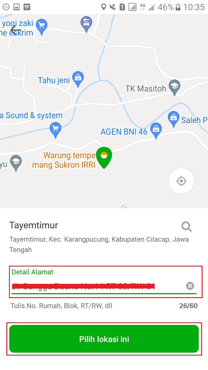 Cara belanja di tokopedia, masukan detail alamat