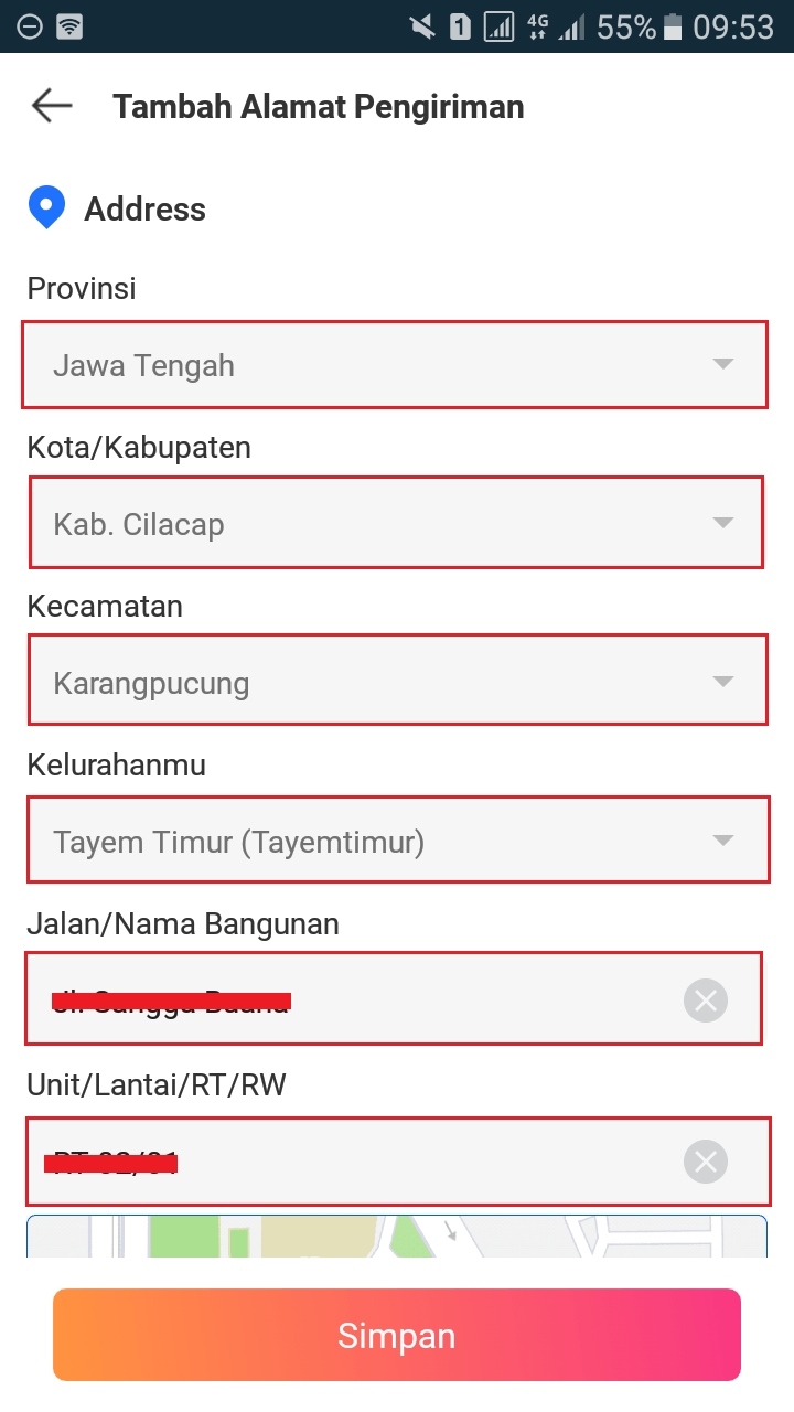 Cara beli barang di lazada, masukan detail alamat