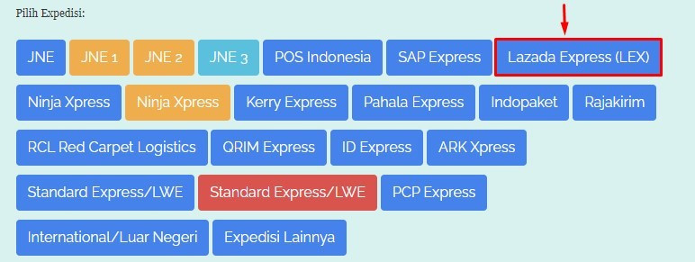 Cara cek resi lel express, pilih ekspedisi lazada express