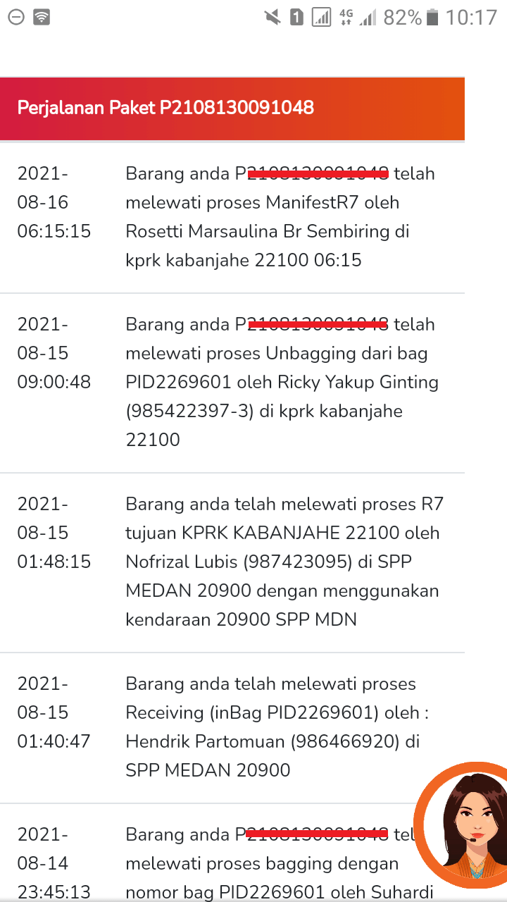 Cek resi pos indonesia, lewat situs resmi pos indonesia, hasil pelacakan resi pos indonesia