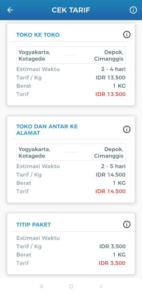 ✔ cara cek ongkir indopaket indomaret [mudah, cepat & akurat] 5