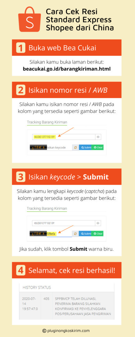 Infografis cara cek standard express shopee