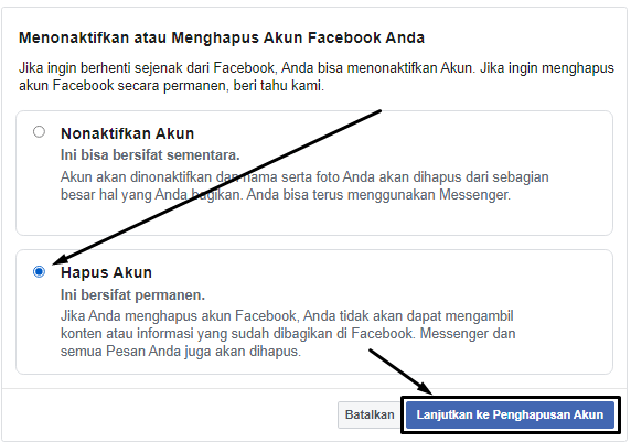 Cara menghapus akun facebook sendiri tanpa jasa hapus akun 9