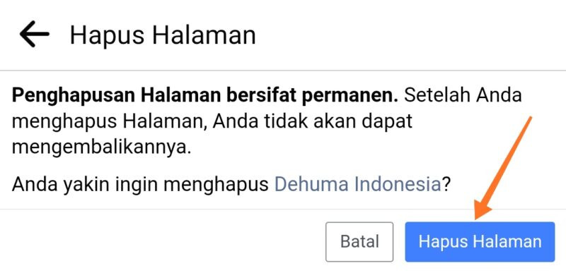 Hapus halaman fb di hp 6