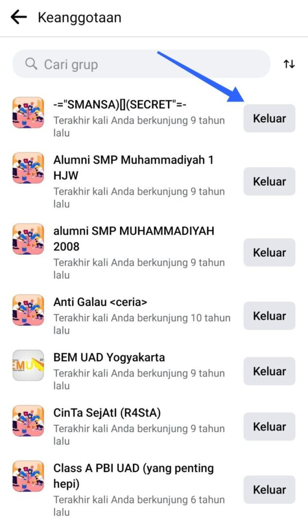 Leave grup fb sekaligus 3