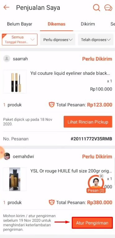 Cara dropship shopee ke shopee, atur pengiriman