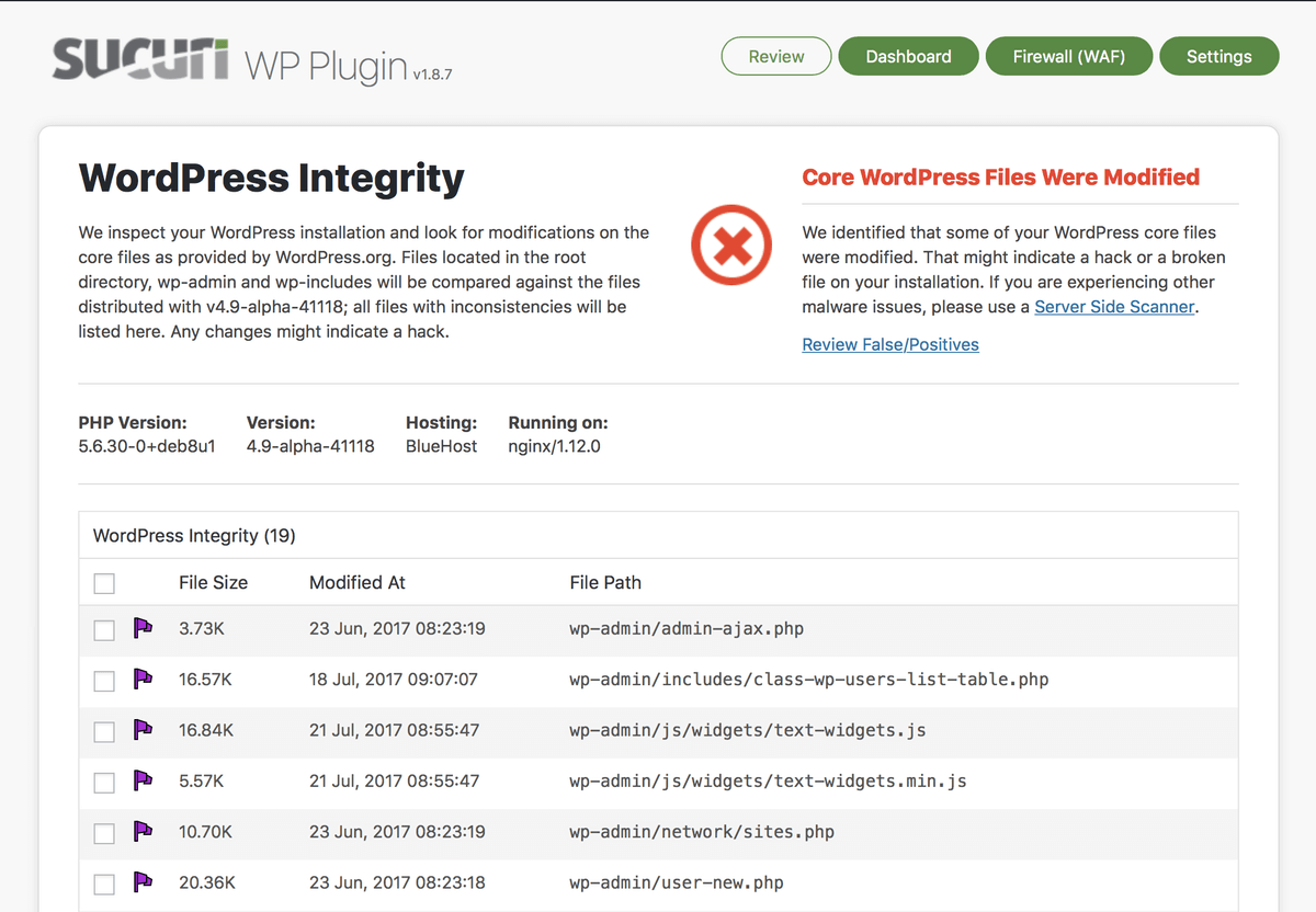 Plugin keamanan wordpress terbaik, fitur wordpress integrity tool plugin sucuri security