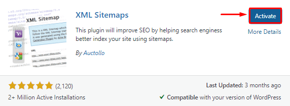 Plugin sitemap terbaik, langkah aktivasi plugin google xml sitemap