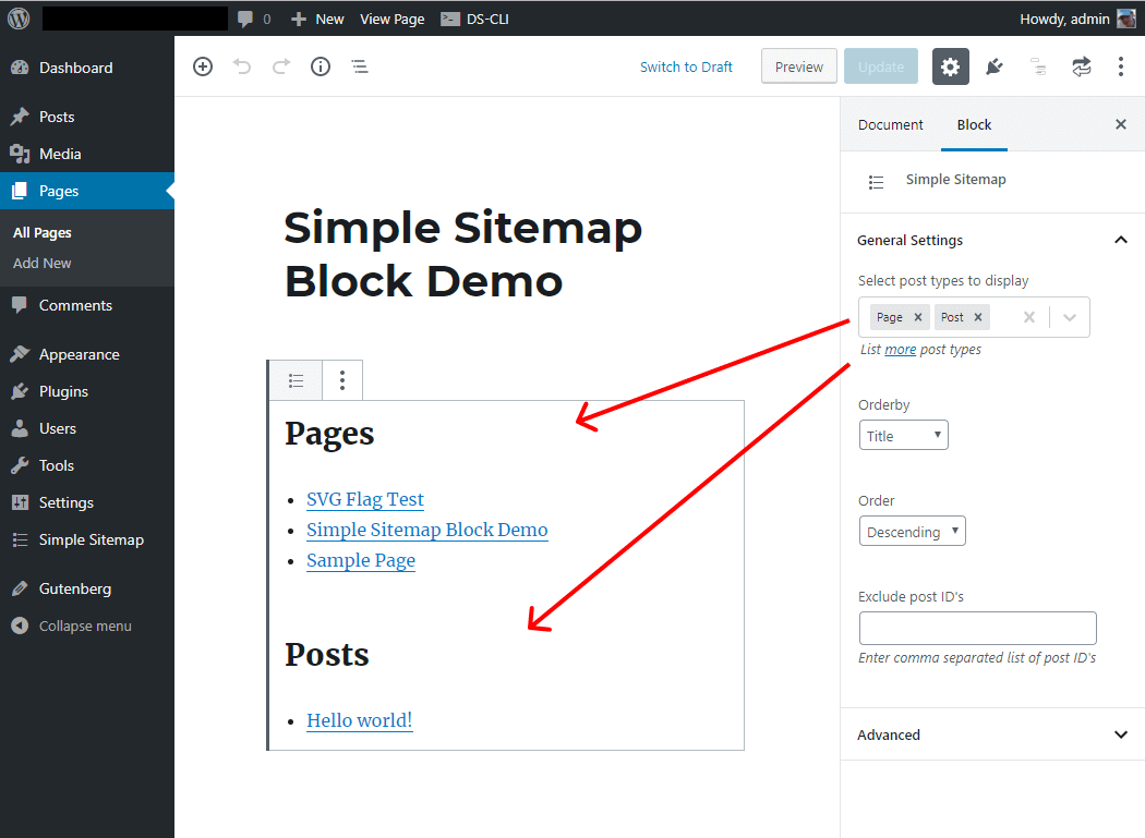 Plugin sitemap terbaik, settings plugin simple sitemap