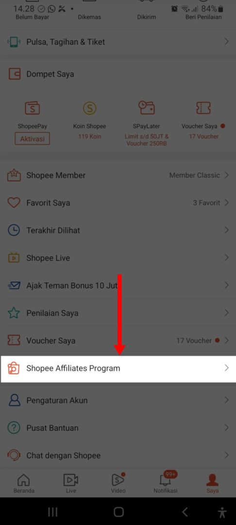 Aplikasi shopee affiliate